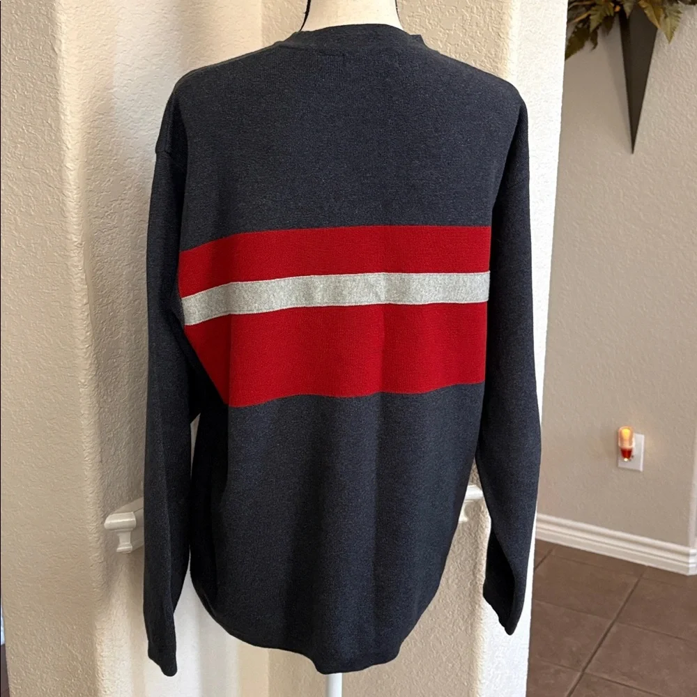 Vintage 90’s Structure blue & red striped V-neck sweater Size M